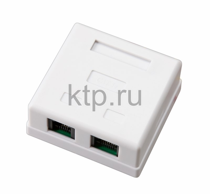Розетка компьют.ОУ 1гнездо комп.RJ-45,+ телефон RJ-11 кат -5E