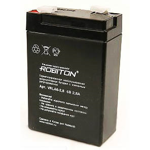 Эл. пит. (Аккумулятор)"ROBITON" VLRA6-2.8 (6V 2,8A)