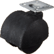 Колесная опора мебельная d=40мм, черный (шар) с площадкой
