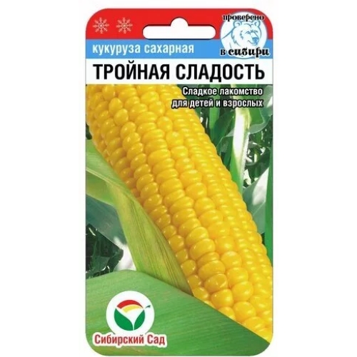 Семена Кукуруза Тройная сладость, 10шт., Сибирский Сад