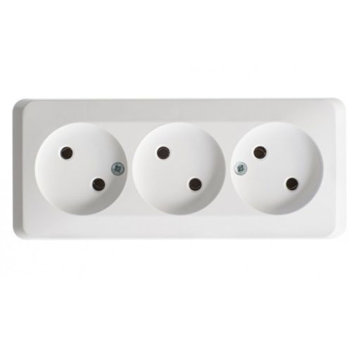 Розетка 3-местн. OУ Этюд PA 16-009B белый Schneider Electric
