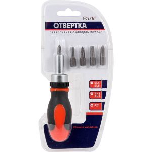 Отвертка реверсивная с битами 5+1 SL4, SL5, PH1, PH2, PZ1 Park 356207