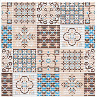 Коврик напольный из вспененного ПВХ 65 см "ПРЕОБРАЖЕНИЕ" 225PT-brown-blue