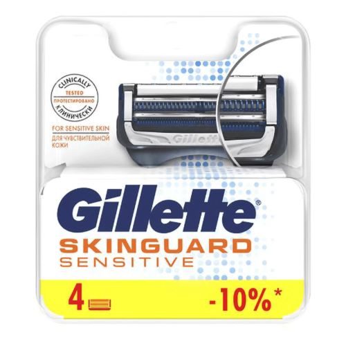 Кассеты сменные Gillette GILLETTE SKINGUARD Sensitive 4шт пластик 91957554