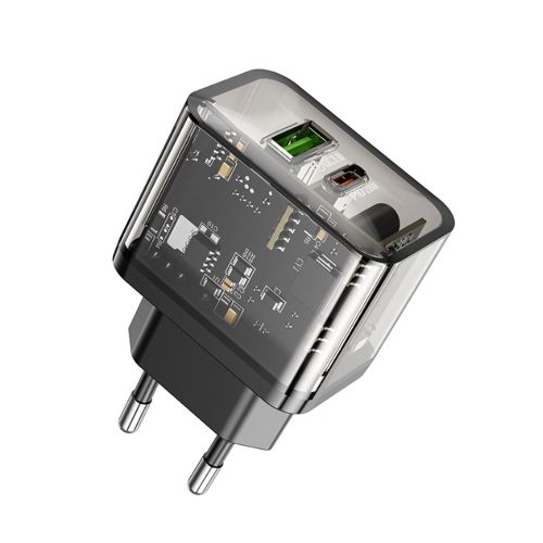 Зарядное устройство сетевое 2 порта USB + TYPE-C  220V PD20W Hoco N34