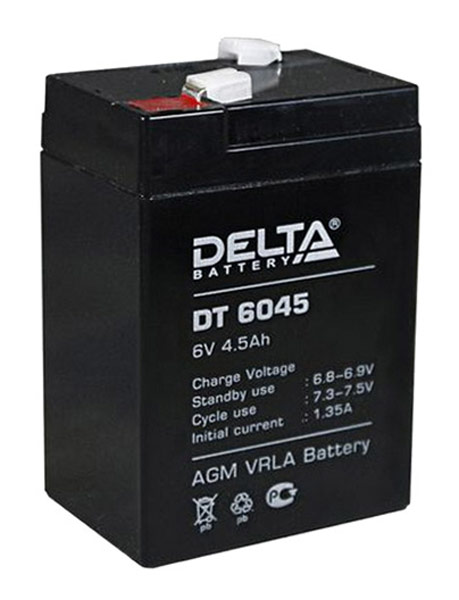Аккумулятор  АКБ  DELTA DT6045 6v 4,5Ач