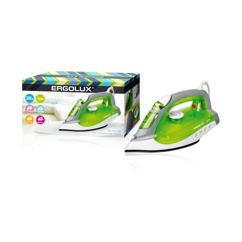Утюг ELX-SI01-C34 салатовый (паровой электр. утюг, тефлон, 2000Вт 220-240В) Ergolux