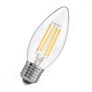 Лампа светодиодная свеча Е27  7,5 Вт 220В 3000K 750Лм теплая, прозрачная Filament FOTON