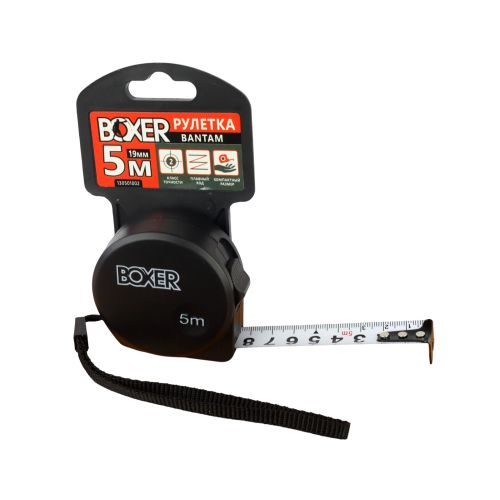 Рулетка  5 м х 19 мм, Bantam пластиковый корпус, Boxer 130501002