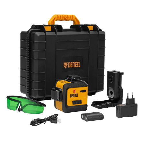 Уровень лазерный мультипризменный LXI 360-2 Green, 30 м, 520 нм. Li 2800 mAh, 1/4" Denzel 35078