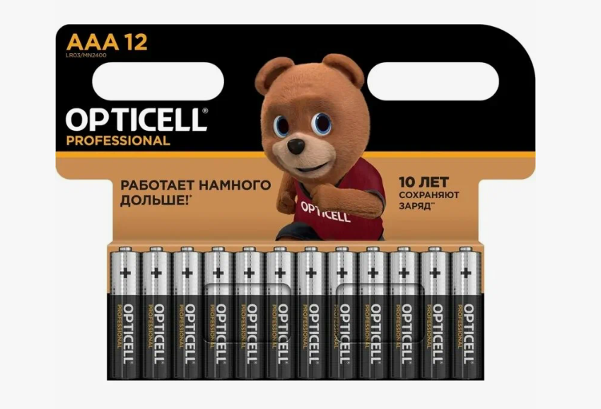 Батарейка AAA LR03 OPTICELL D-10,5 H44,5 (УПАКОВКА 12шт)