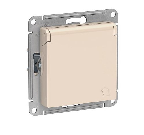 Механизм роз. 1-местн. з/к с крышкой  бежевый AtlasDesign Schneider Electric ATN000246