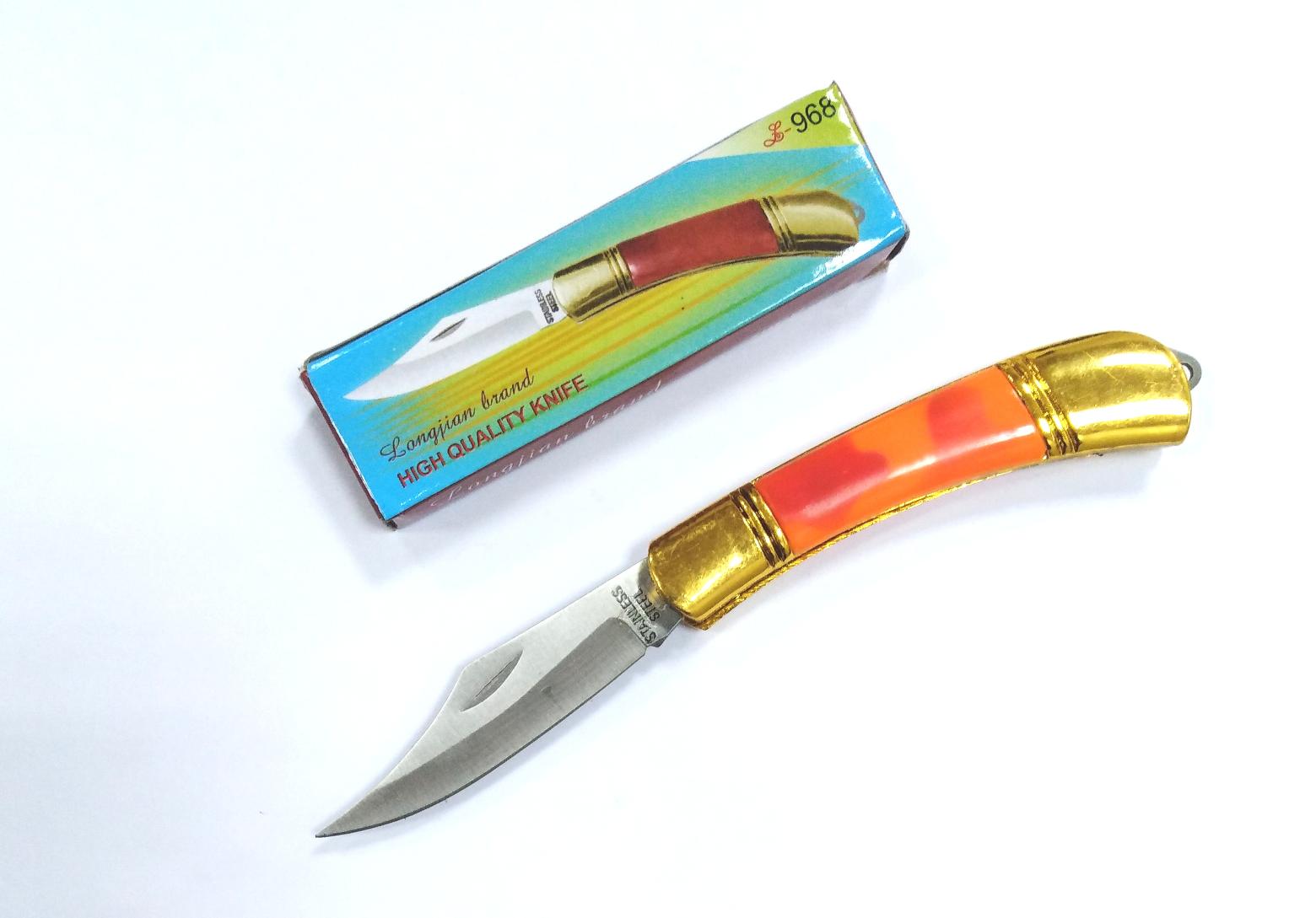 Нож складной с оранжевой ручкой AH-968 180мм