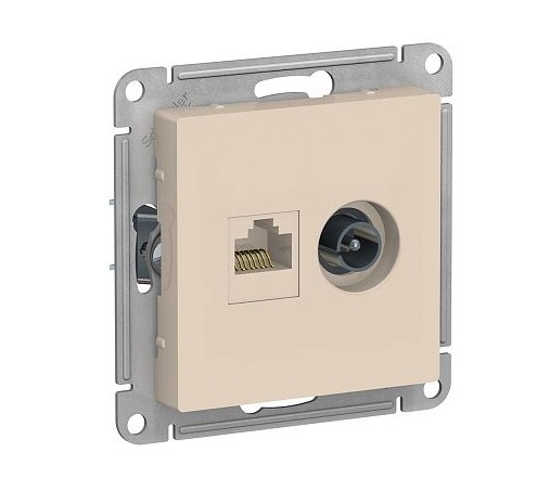 Механизм роз. 2-ая TV + комп RJ45 5e бежевый AtlasDesign Schneider Electric ATN000289
