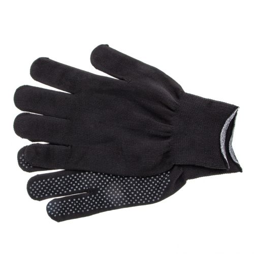 Перчатки нейлоновые, ПВХ точка, 13 класс, чёрные, XL 67848