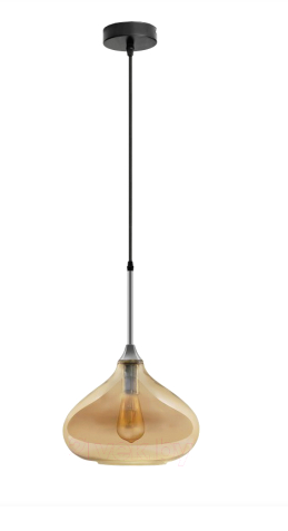 Светильник V-TAC SKU-3886 VT-7281 плафон прозрачный/янтарный (стекло), каркас черный
