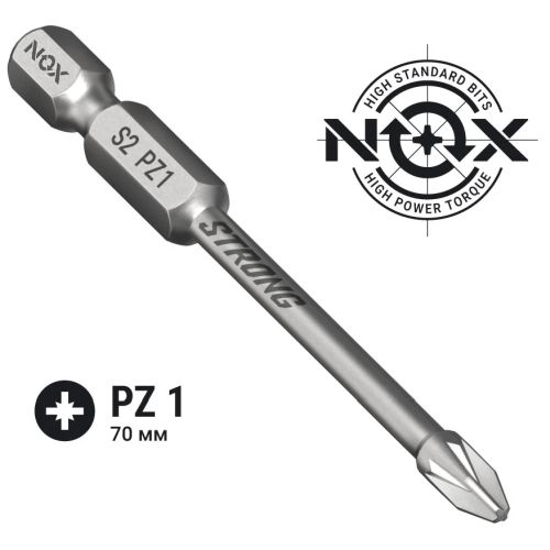 Бита насадка крестовая Pz1х 70 мм, торсионная NOX STRONG 337170