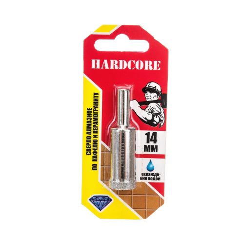 Коронка по керамограниту, мрамору, плитке 14 мм алмазная Hardcore 152014