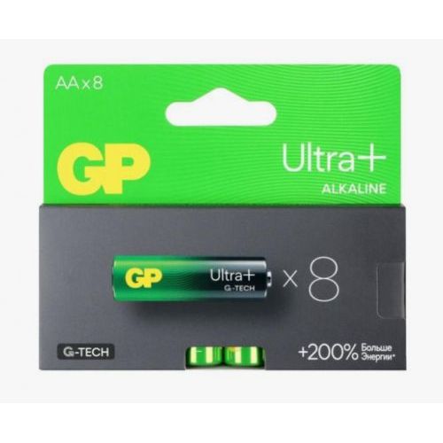 Батарейка AA LR6 GP ULTRA+ G-TECH D-14,5 H-50,5  (УПАКОВКА 8 шт)