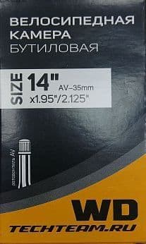 Камера велосипедная 14"Х1.95"/2.125" WD автониппель SCHRADER 35 мм TECH TEAM 500038
