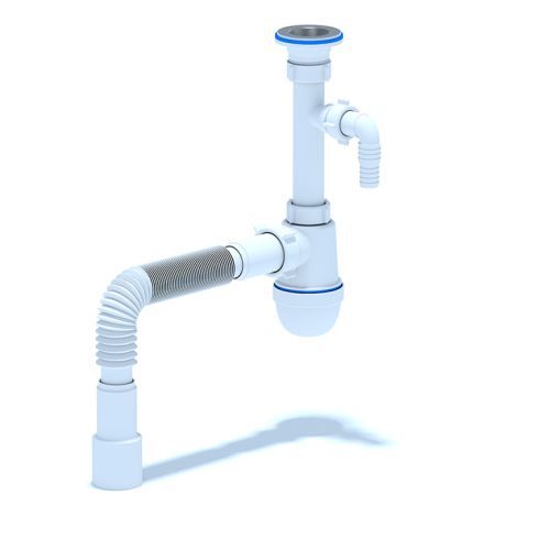 Сифон для умывальника 1 1/4"х40 гофра 40*40/50, отвод, Ани С1315
