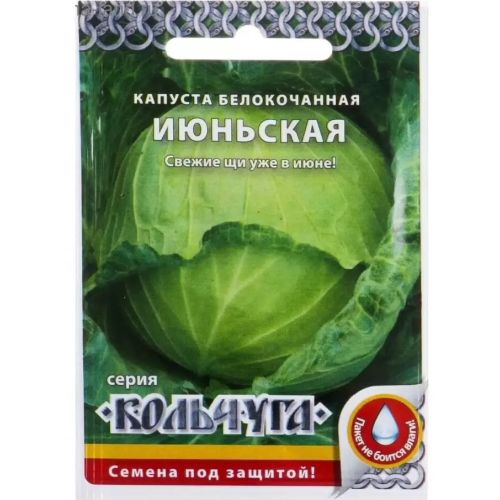 Семена Капуста белокочанная, Июньская, 0.5 г, Кольчуга, Русский огород