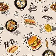 Клеенка столовая на нетканой основе BEREKE FAST FOOD