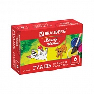 Гуашь BRAUBERG 6 цветов по 20 мл 190555
