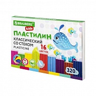 Пластилин BRAUBERG KIDS, 16 цветов, 320 г, 106508