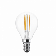 Лампа светодиодная шар Е14  7,5Вт 220В 3000K 750Лм теплая, прозрачная Filament FOTON