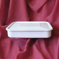 Контейнер эмаль с крышкой прямоугольный без рисунка 2,5л