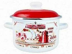 Кастрюля эмаль с ободком 3,0л La Cuisine