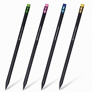 Карандаш чернографитный с ластиком BRAUBERG Black Wood 180629