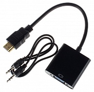 Адаптер HDMI in - out VGA + Audio 15см 03