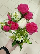 Цветы искусственные 50см (роза букет)