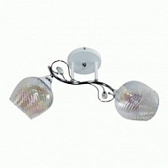 Люстра Элетех 2x60W E27  бел.хром (Пл.8310 стекло)