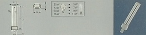 Лампа люминесцентная компактная DULUX S  9W/31-830 G23 OSRAM 